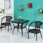 Tea Table Table And Chair Set Rattan Chair Balcony Outdoor Chair Leisure Stool Living Room Outdoor Furniture Combination 4 +1 80 Square