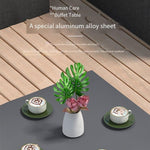 Outdoor Table Chair Dining Table Combination Villa Garden Outdoor Table Chair 2 Aluminum Alloy Rattan Chairs