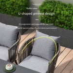 Outdoor Table Chair Dining Table Combination Villa Garden Outdoor Table Chair 2 Aluminum Alloy Rattan Chairs