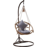 Rocking Chair Hanging Chair Real Rattan Cotton Rope Single Indoor Outdoor Swing Cradle Rocking Chair Swing Single Basket