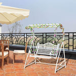 White Double Swing Basket Iron Indoor Household Outdoor Courtyard Garden Balcony Rocking Chair White Swing