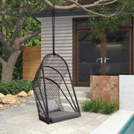 Balcony Hanging Chair Single Bassinet Chair Indoor Swing Bedroom Lazy Family Rocking Chair Imitation Wood Grain High Back Style