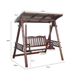 Outdoor Solid Wood Swing Courtyard Rocking Chair Balcony Anti-corrosion Swing Double Hanging Chair Hammock With Ceiling Luxury Swing