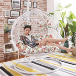 Hanging Chair Basket Swing Outdoor Rattan Chair Leisure Lazy Indoor Balcony Hammock Rocking Chair Rocking Chair Double White With Armrest