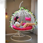 Hanging Chair Swing & Rocking Blue Chair Indoor Hanging Basket Rattan Chair Leisure Rocking Chair Single Coffee Color [super Large]