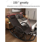 Rocking Chair Recliner Adult Balcony Household Leisure Chair Outdoor Elderly Adult Nap Double Deck Red Brown