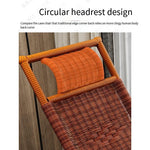 Rocking Chair Recliner Adult Balcony Household Leisure Chair Outdoor Elderly Adult Nap Double Deck Red Brown