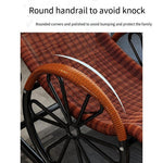 Rocking Chair Recliner Adult Balcony Household Leisure Chair Outdoor Elderly Adult Nap Double Deck Red Brown