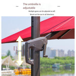 Outdoor Sunshade Umbrella Windproof Umbrella Large Stall Umbrella Terrace Garden Balcony Umbrella Red Upgrade Square [130kg Water Tank Pulley] 2.5 * 2.5m