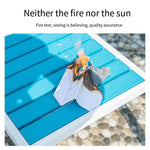 Outdoor Plastic Wood Balcony Table And Chair Combination Leisure Table And Chair Outdoor Courtyard Konis Chair * 4 + Plastic Wood Cross Mosaic