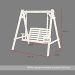 Outdoor Solid Wood Swing Courtyard Chair Balcony Anticorrosive Hanging Indoor Garden Country White Square Wood Small (no Top)