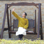 Outdoor Solid Wood Swing Courtyard Chair Balcony Anticorrosive Hanging Indoor Garden Country White Square Wood Small (no Top)