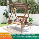 Rocking Chair Reclining Outdoor Swing Cast Aluminum Alloy Solar Hanging Balcony Two Person Leisure Basket Adult Courtyard - USun Panel Three Person + Solar Atmosphere Lamppgrade - PC
