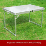 Outdoor Tables And Chairs Aluminum Alloy Folding Portable Barbecue Exhibition Industry Stalls Self Driving Picnics Mahjong Car Single With Holes (excluding Stools)