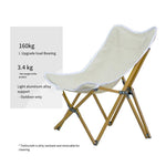 Aluminum Alloy Outdoor Folding Stool Camping Chair Park Picnic Portable Camping Table Fishing Butterfly Beige (including Canvas Storage Bag)