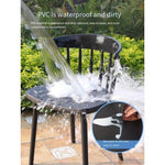 Outdoor Tables And Chairs Courtyard Balcony Garden Milk Tea Shop Rock Board Leisure Combination 6 + 1 [equipped With 16ocm Black Gold Pattern Rock Board Round Corner Long Table]