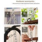 Hanging Chair Basket Cane Swing Indoor Cradle Hammock Bedroom Balcony Leisure Bird's Nest Orchid Rocking Courtyard Single Adult Net Red [ordinary] White Swing + Cushion + Carpet