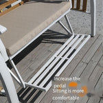 Rocking Chair Recliner Swing Outdoor Courtyard Aluminum Alloy Hanging Rattan Garden Family Villa [upgraded Aluminum Roof + Pedal] Double Seat - With Solar Light