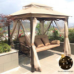 Outdoor Swing Shaker Garden Rocking Chair Iron Lazy Double Balcony Courtyard Roman Hammock Upgrade Top Plus