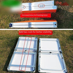 Folding Table Exhibition Industry Publicity Display Table Installation Free Outdoor Promotion Consultation Table Chair Set Portable Stall With Umbrella Wordless [orange Table + 4 Aluminum Stool + Orange Umbrella + Base]