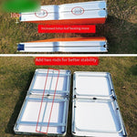 Folding Table Exhibition Industry Publicity Display Table Installation Free Outdoor Promotion Consultation Table Chair Set Portable Stall With Umbrella Wordless [orange Table + 4 Aluminum Stool + Orange Umbrella + Base]