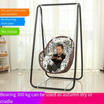 Hanging Basket Rattan Chair Single Child Swing Indoor And Outdoor Household Rocking Balcony Orchid Bird's Nest Rocking Chair Tesiyou Reinforced White (with Cushion + Carpet)