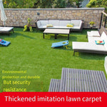 6 Pieces Simulation Green Plant False Turf Plastic Decorative Carpet Kindergarten Outdoor Fence Lawn Mat 1.5cm Green Bottom