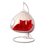 Hanging Basket Single Chair Balcony Swing Indoor Rattan Rocking Reclining Chair Bird's Nest Courtyard Rattan Single Double Bird's Nest Dormitory Bedroom Hammock Single White With Armrest + Big Gift Bag