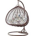 Hanging Basket Chair Coarse Rattan Swing Balcony Indoor Hammock Outdoor Cradle Courtyard Swing Rattan Coarse Rattan Single Person Black + Armrest