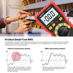 ECVV NCV Auto Ranging Digital Multimeter True RMS 10A Current 600V Voltmeter Multi Tester with Backlit LCD Home Measuring Tools