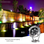 LED Underwater Lamp Pool Lamp Fountain Lamp Waterproof Underwater Spotlight Fish Pond Lamp Stainless Steel Underwater Lamp 12w