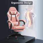 ECVV Gaming Chair Ergonomic Racing Style Recliner Chair Vibrating Massage Thickened PU Leather Latex Filling for E-sports Player Gaming Anchor