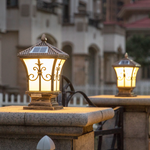 Solar Lamp Column Head Lamp Household Wall Lamp Outdoor Gate Lamp European Column Lamp Door Column Lamp Waterproof Wall Head Lamp Courtyard Lamp