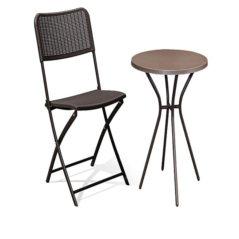 Three Piece Set Balcony Tables And Chairs Leisure Foldable Outdoor Coffee Tables And Chairs Simple Terrace Balcony Iron Tables And Chairs 3 + 1 [Folding Glass  Round Table]