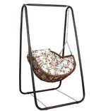Hanging Chair Basket Cane Swing Indoor Cradle Hammock Bedroom Balcony Leisure Bird's Nest Orchid Rocking Courtyard Single Adult Net Red [ordinary] White Swing + Cushion + Carpet