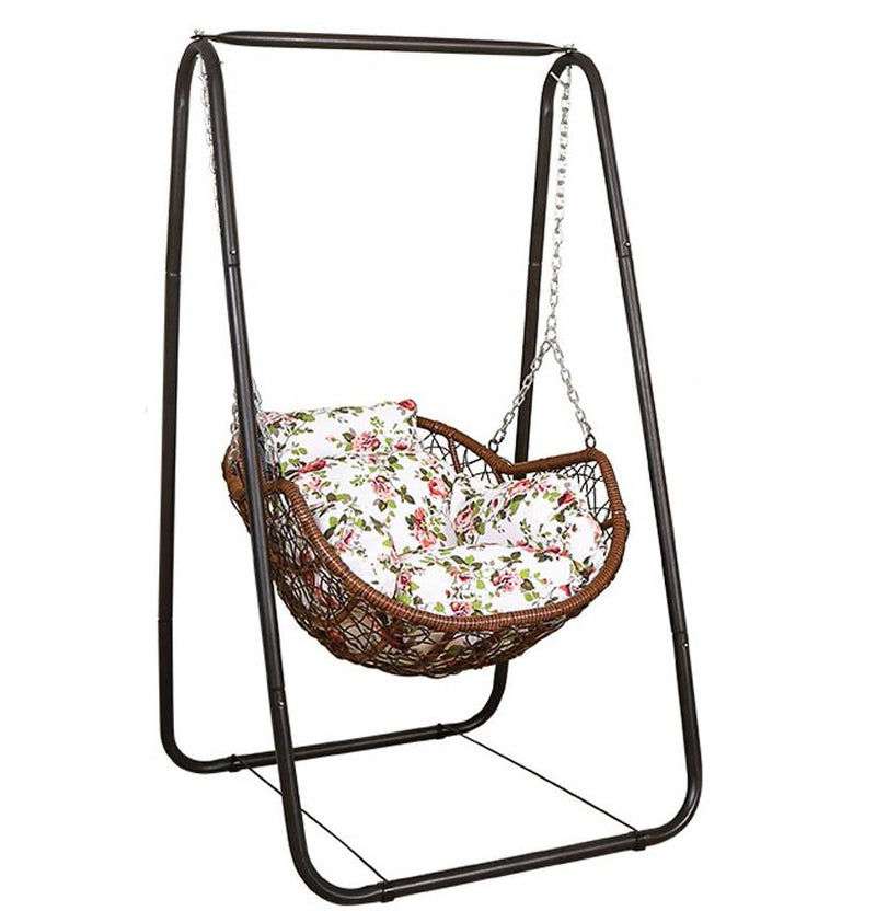 Hanging Chair Basket Cane Swing Indoor Cradle Hammock Bedroom Balcony Leisure Bird's Nest Orchid Rocking Courtyard Single Adult Net Red [ordinary] White Swing + Cushion + Carpet