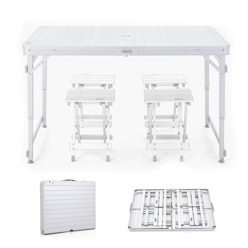 All Aluminum Alloy Outdoor Folding Table And Chair Set Combination Portable Field Camping Picnic Self Driving Barbecue Camping Vehicle Mounted Table