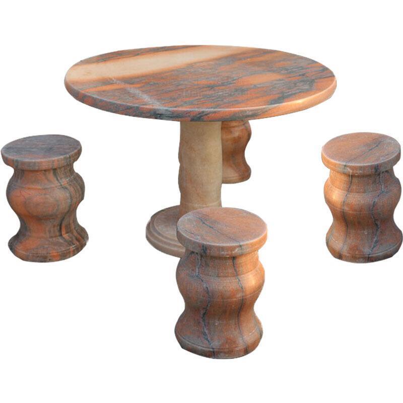 Sunset Red Single Stone Stool Stone Table Stone Stool Courtyard Garden Outdoor Leisure Stone Table And Chair Park Outdoor Marble Table And Stool Household Stone Table