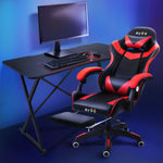 ECVV Gaming Chair and Gaming Table Set Ergonomic Chair Desk Combination Home Office Study Workstation Use for E-sports Player Gaming Anchor