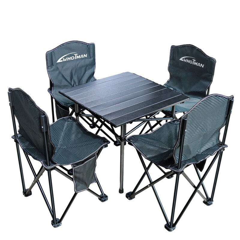 Folding Table And Chair Set Outdoor Courtyard Balcony Outdoor Table Portable Barbecue Advertising Table And Chair Five Piece Set Combination