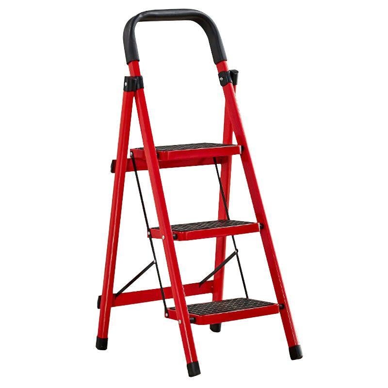 Red Ladder Folding Ladder Multi Function Ladder Thickened Miter Ladder Portable Multi Purpose Storage Ladder Three Step Ladder 110cm