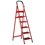 Red Ladder Folding Ladder Multi Function Ladder Thickened Miter Ladder Portable Multi Purpose Storage Ladder Three Step Ladder 110cm